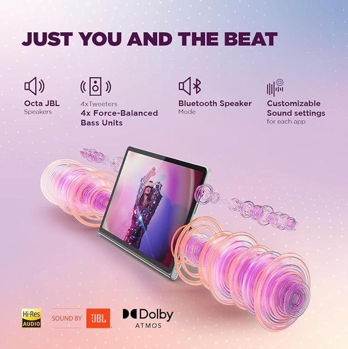 Lenovo Tab Plus with Octa JBL Hi-Fi Speakers| 8 GB RAM, 128 GB ROM| 11.5 Inch, 2K, 90 Hz Refresh| Wi-Fi Tablet| Android 14| 45 W Fast Charger| Built-in Kickstand| Color: Luna Grey - Image 3