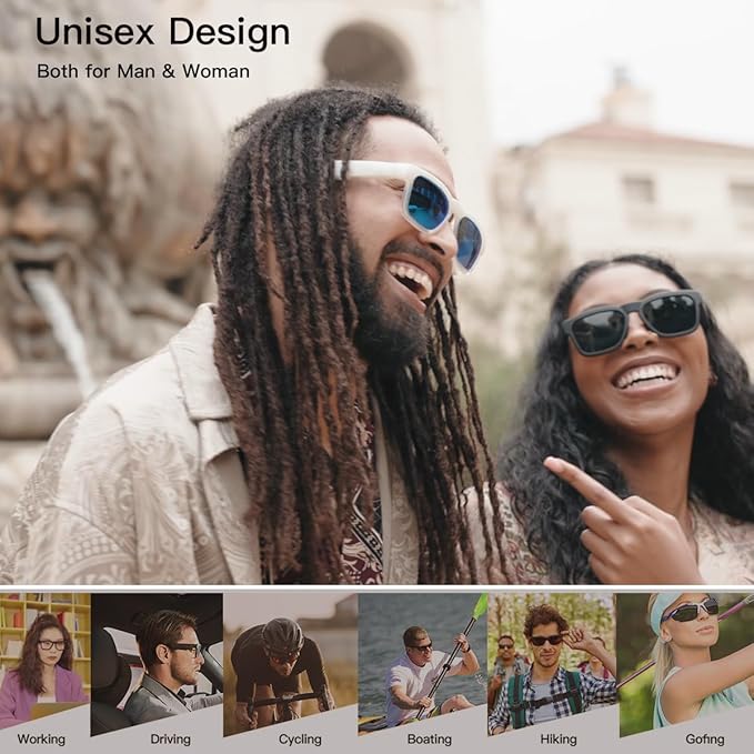 OhO Smart Glasses,Polarized Sunglasses with Bluetooth Speaker,Athletic/Outdoor UV Protection and Voice Control, - Image 3
