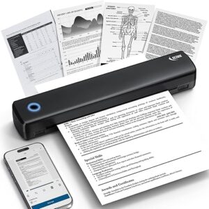 SEZNIK Portable A4 Printer, Bluetooth, Inkless Thermal Printer | USB, Bluetooth Compatible with Android iOS Laptop | 1 Year Warranty (Lite-203DPI-Black)